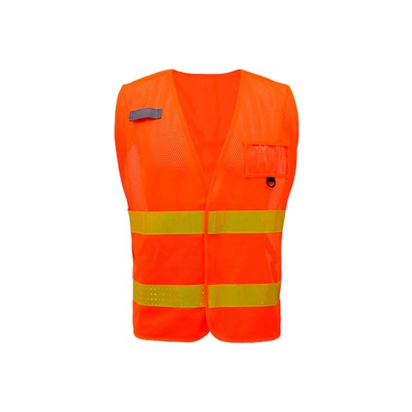 Gss Safety GSS Safety Incident Command Vest- Orange Vest w/Lime Prismatic Tape-One size Fits All 3112 - main